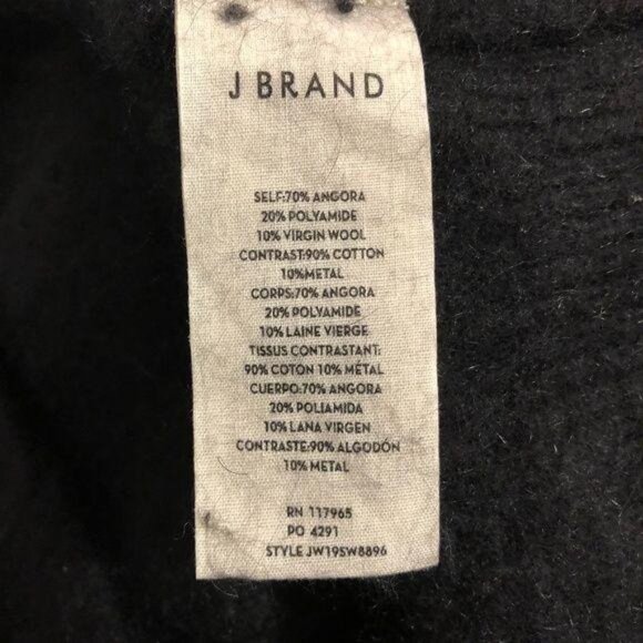 J Brand Angora V Neck Pullover Sweater Black sz XS - Picture 4 of 4